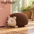 negblqav™ Hazel Hedgehog Weighted Door Stopper — Textured Fabric Animal Doorstop, Small Decorative Door Weight for Cozy Interiors