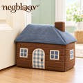 negblqav™ Patchwork Cabin Weighted Door Stopper — Decorative Fabric House Doorstop, Rustic Cottage Door Weight for Indoor Use