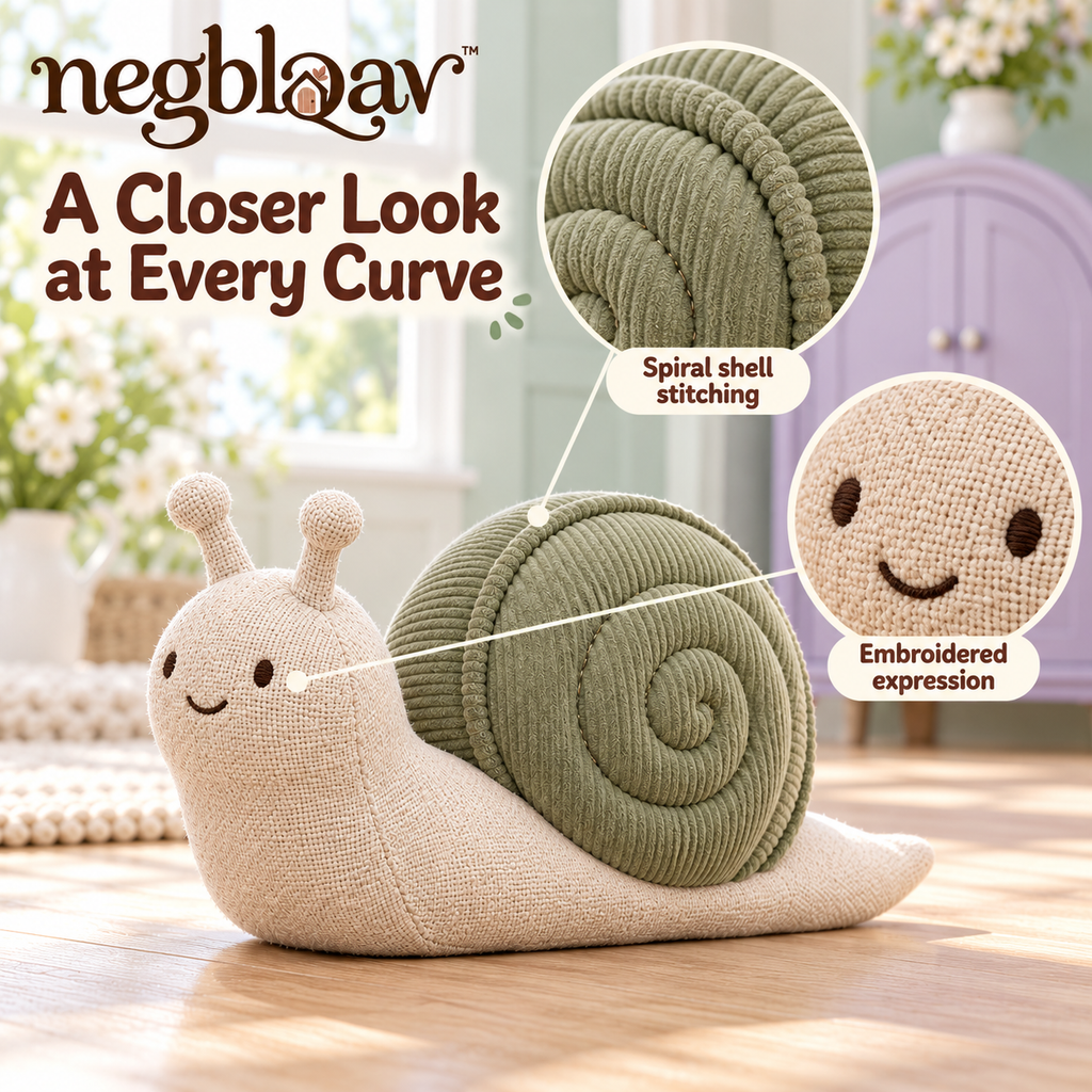 negblqav™ Clover Snail Weighted Door Stopper — Decorative Fabric Animal Doorstop with Spiral Shell, Whimsical Indoor Door Weight